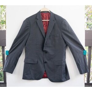 Indochino Blazer Jacket Mens XL Gray Good 2 Button Wool Silk Cruden Bay